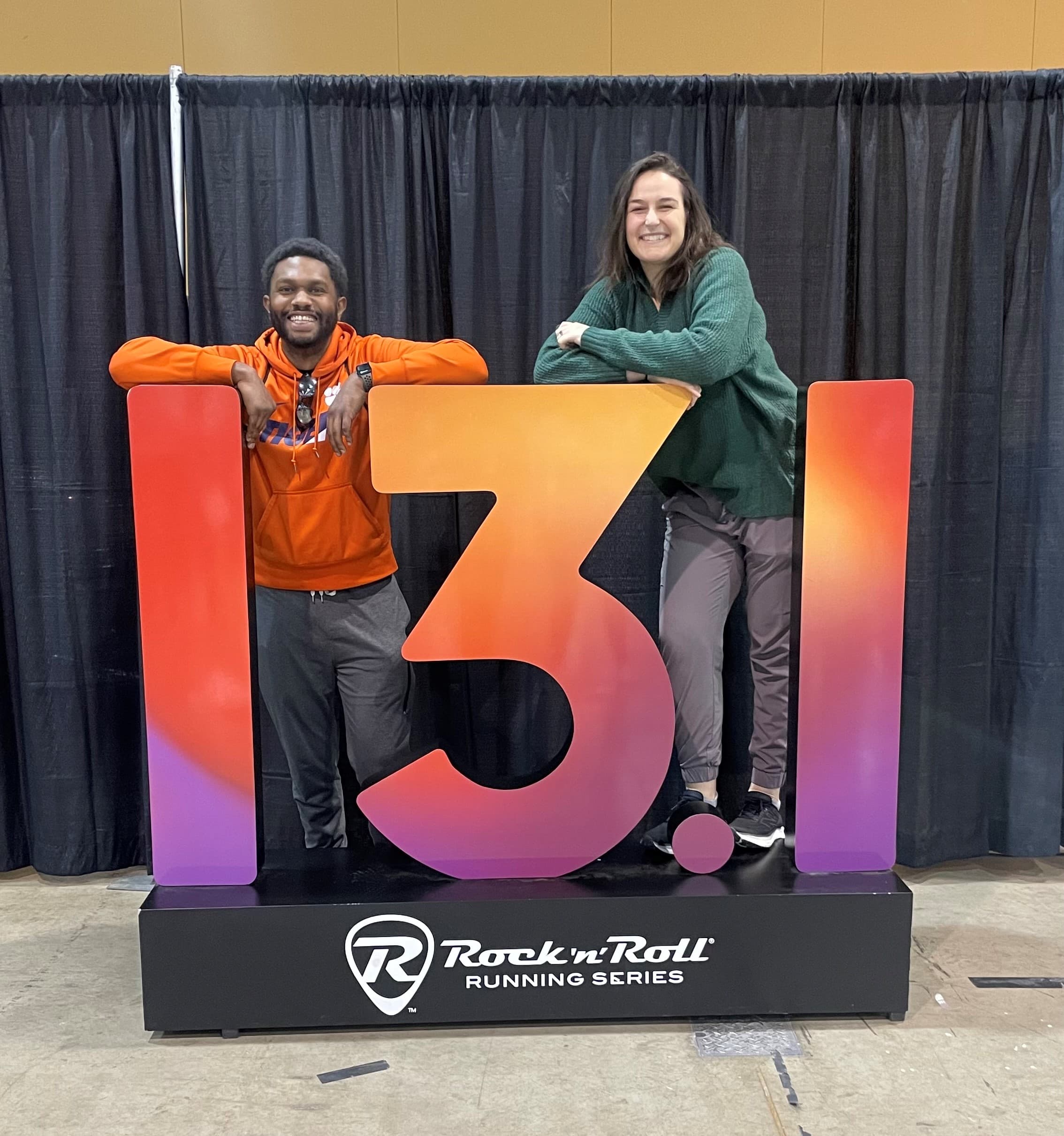 Anthony and Maddy at the Phoenix Rock and Role Half Marathon expo.